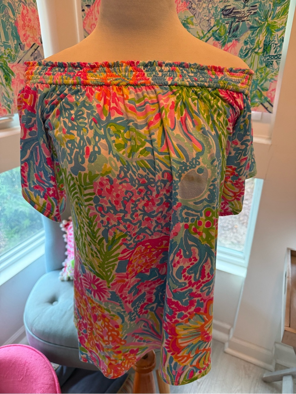 Lilly Pulitzer Lovers Coral Almeria Top